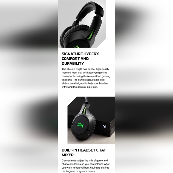 HyperX CloudX Flight Wireless Gaming Headset for Xbox, Adjustable - Picture 12 of 15